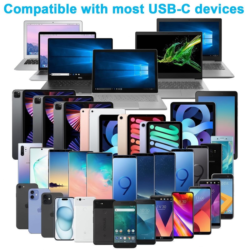 USB to USB Cable 6A Fast Charging, RGB Light Up Cord 60W Visible Glowing Char... gallery