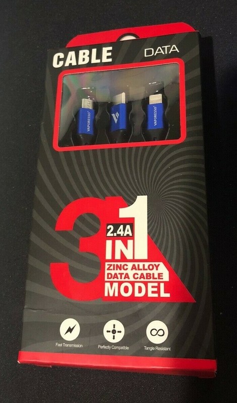 3 in 1 2.4A ZINC ALLOY Data Cable Model USB 3.0 Compatible Port NEW