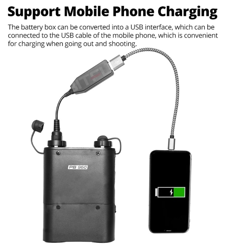 PB960 Power Battery Pack AD360/AD180 Battery Case Cable for Cell Phone Laptop gallery