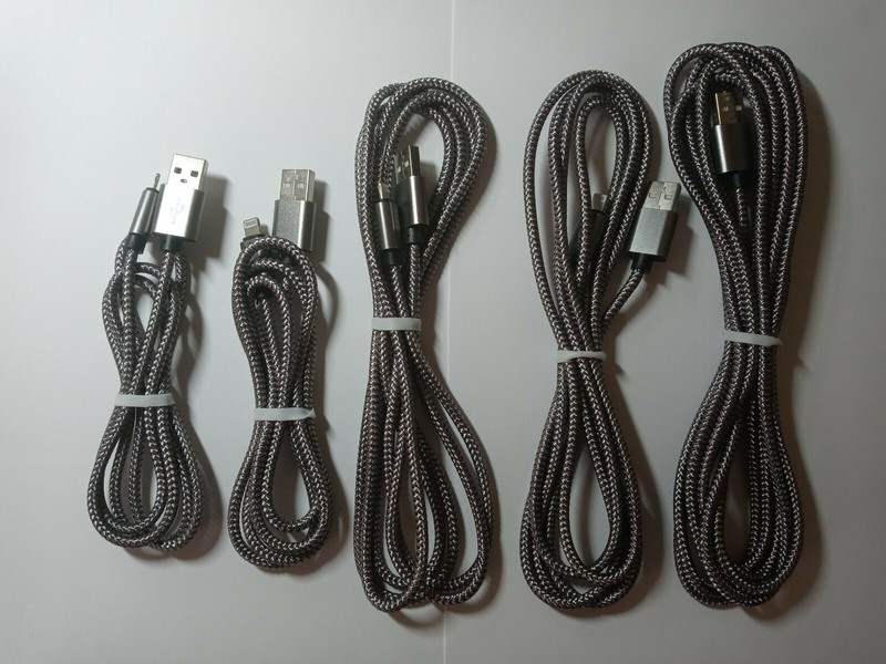 5 PK(3/3/6/6/10ft)Phone s/6s Plus/SE-White.New