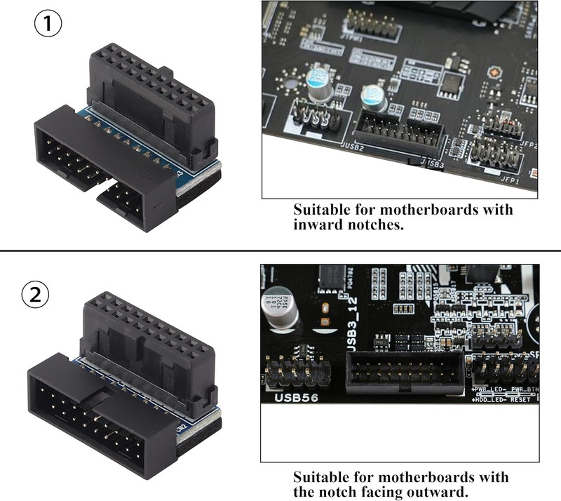 2 Pack down Right Angle USB 3.0 19-Pin Connector 90 Degree 19Pin/20Pin 3.0 USB F gallery