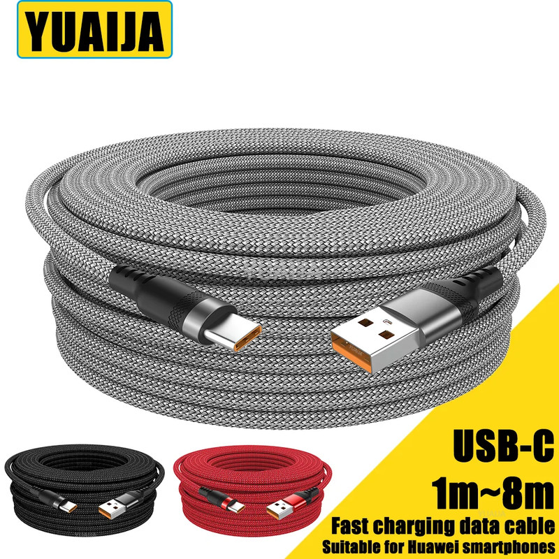 USB C 6A Super Fast Charge Cable for Huawei 8M 5M 3M 2M 1M USB TYPE-C Equipment gallery