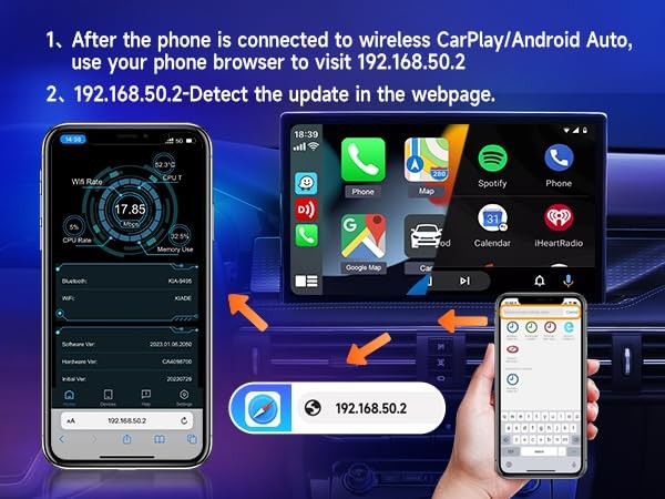 4.0 Wireless CarPlay & Android Auto Adapter, Plug & Play, 2 in 1 - Fit for Fa... gallery