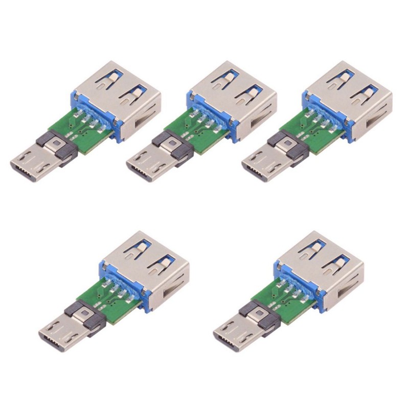 CY 5pcs/lot Micro USB 2.0 5Pin to USB Type-A/C Power Data with PCBA for Laptop
