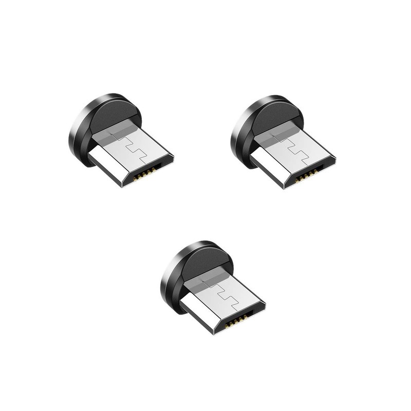 540 Degree Magnetic USB Cable Adapter Connector Tips Heads (3-Pack Micro-USB …