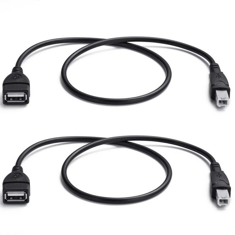 2 Pack Usb 2.0 Cable A Female To Usb B Male Cable For Printer Extender Connectio