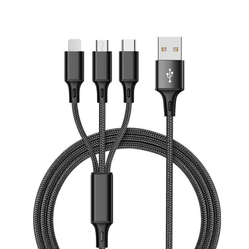 3 in 1 Multi Charging Cable Braided Universal Phone Cord For iPhone Android Lot