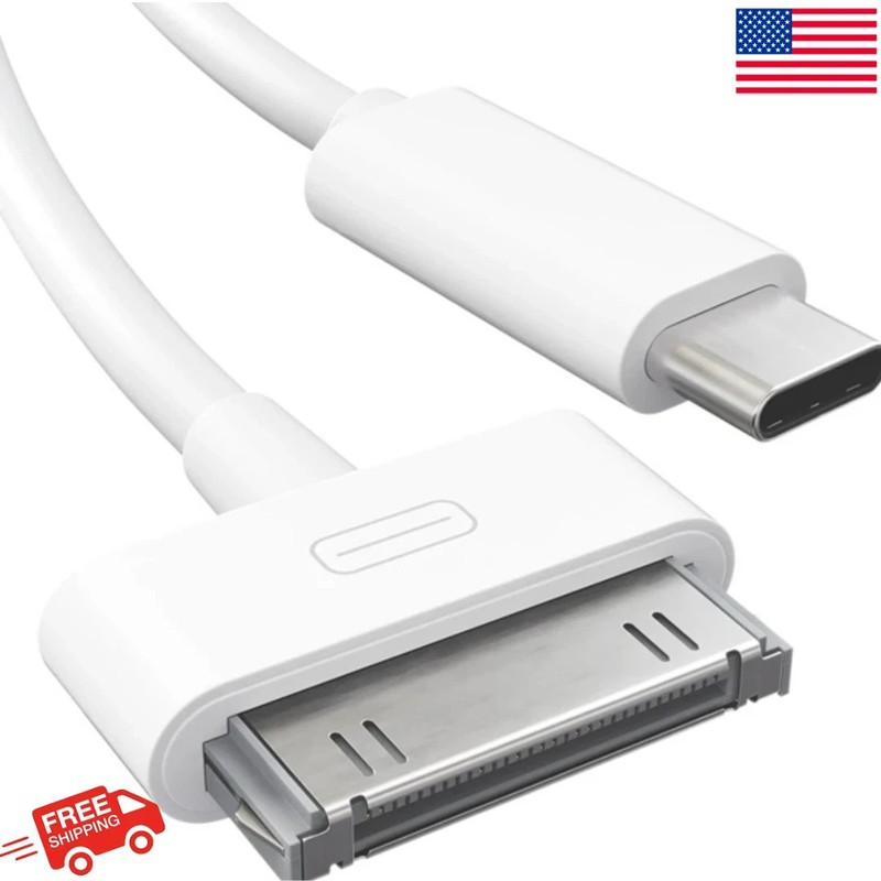 30-Pin to USB C Adapter Cable for Iphone, Ipad, Ipod – 3Ft (Next-Generation Data