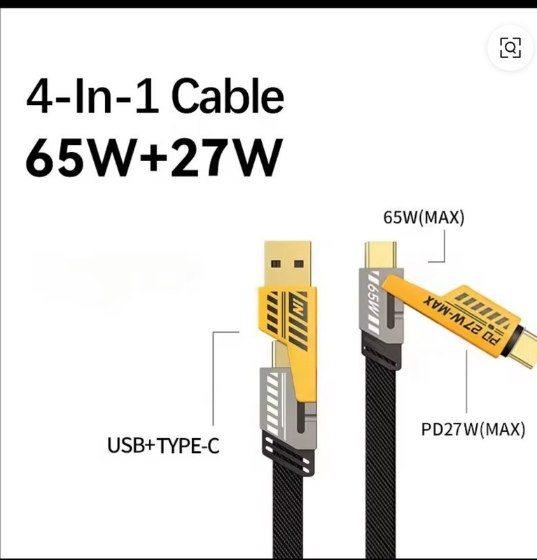 165 4 In 1 Charging Cable Usb, Usbc, Iphone