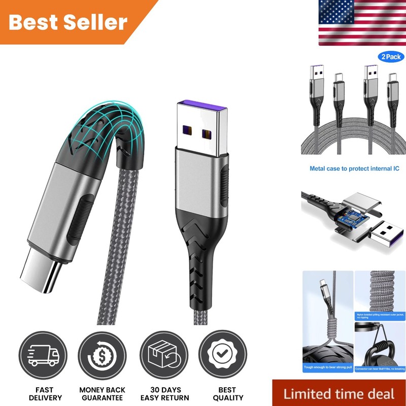 High-Speed USB C Charging Cable – 2-Pack 10ft Braided for Ultimate Durability