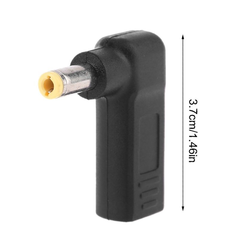 Right Angle DC Power Adapter Type-C Female to 5.5x2.5mm Male Plug Adapter gallery