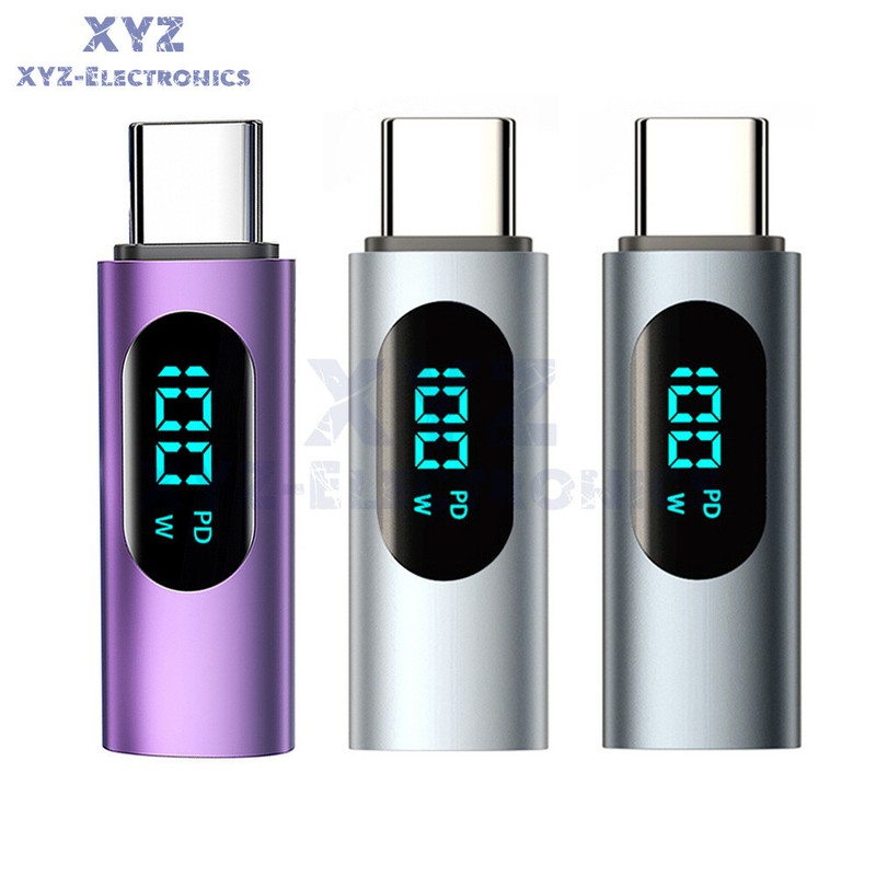 Digital Display PD 100W USB C to Type C Adapter Type-C Male to Female Converter gallery