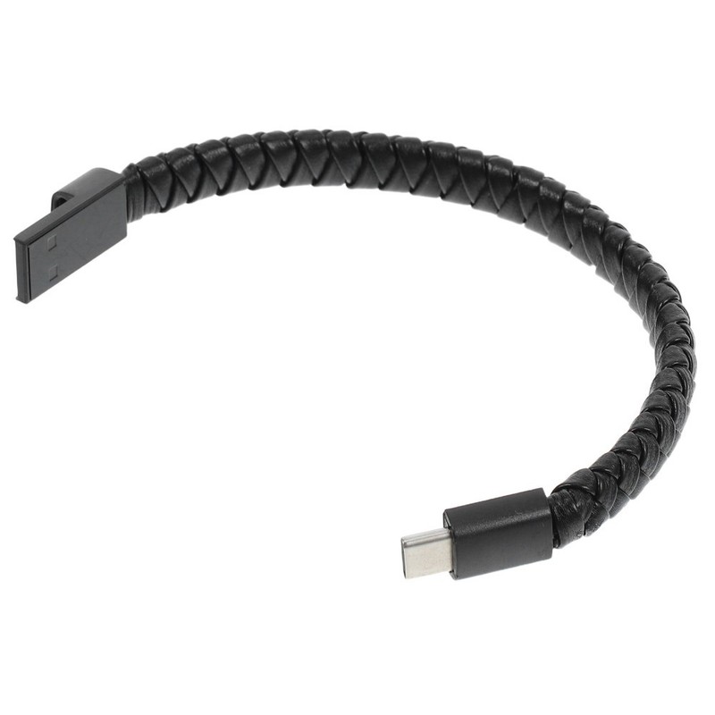 20cm USB Type C Data Cable Wristband Style Charging Cable (Black) gallery