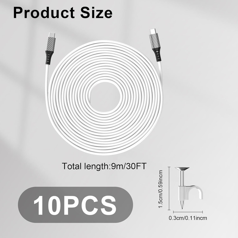 30Ft USB C Cable,60W Extra Long USBC to USBC Fast Charging Cable for Iphone 17 T gallery