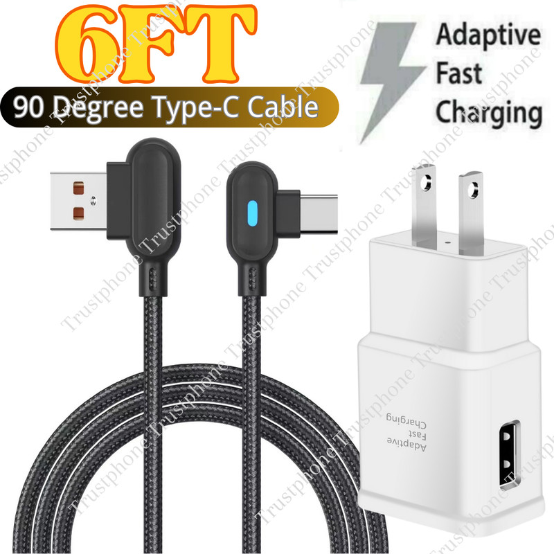 Adapter Fast Charger Type C Phone Charging 90 Degree Cable For Samsung Galaxy