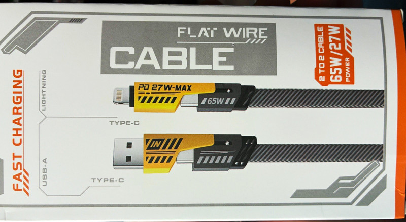 4-in-1 Flat Nylon Fast Charge Cable USB-A/USB-C to USB-C