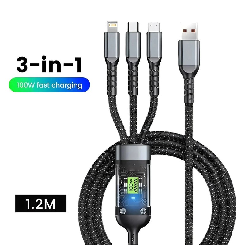 3in1 Fast USB Charging Cable Universal Multi Function iPhone 17 Charger Cord lot