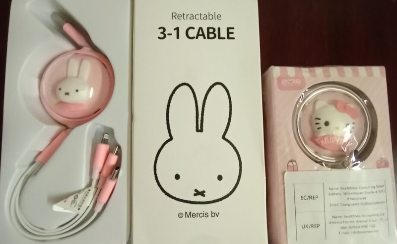 3 In 1 Charging Cable 5 pieces Gift Set 2 Rabbit, 1 Hello Kitty, 1 Gold, 1 Pink gallery