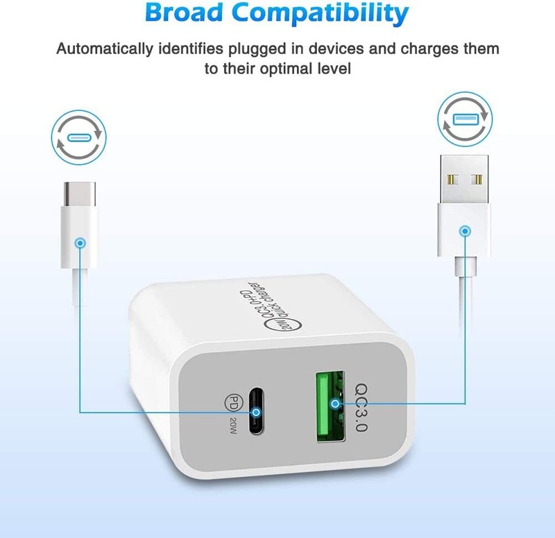 1-200x Lot Dual Port Fast Charger PD 20W USB C QC Power Block For iPhone Samsung gallery