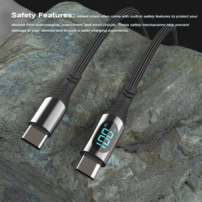 100W/5A 2 Pack 4&6.6 Feet Braided USB to Cable Super Fast Charge -Cord PD Cha... gallery
