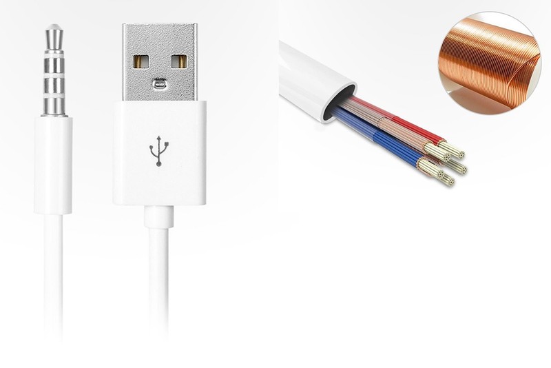 iPod Shuffle Cable, 2 Pack 3.5mm Jack/Plug to USB USB Power Charger Sync Data... gallery