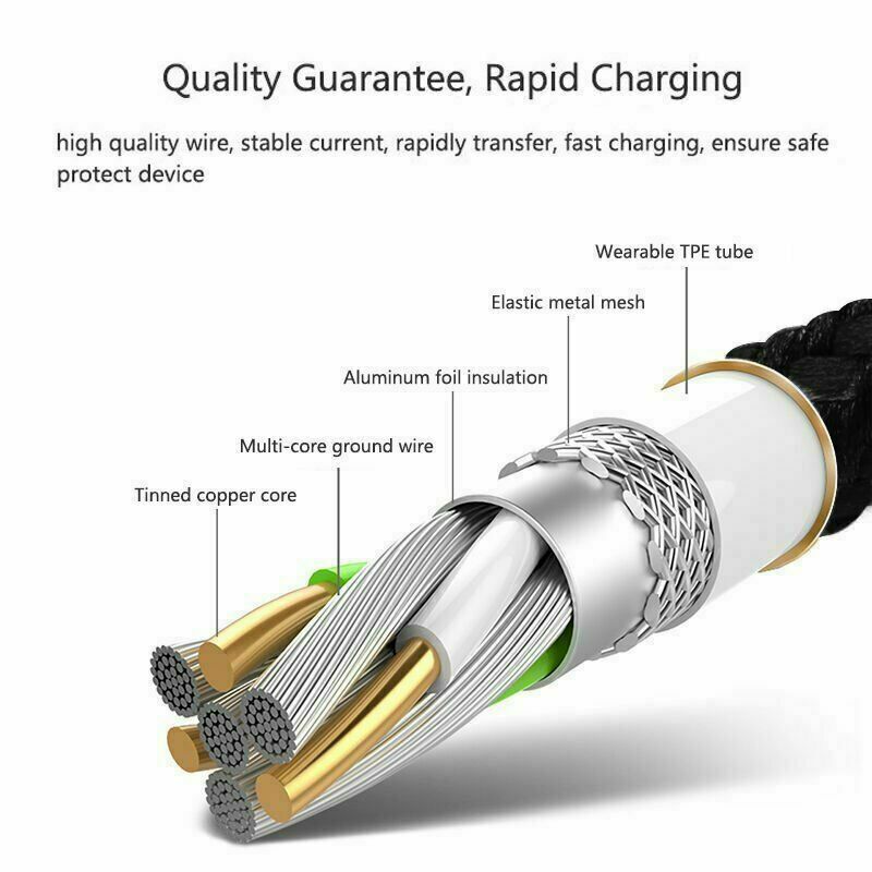 Micro USB Fast Charger Data Sync Cable Braided Cord For Samsung Android 3 6 10ft gallery