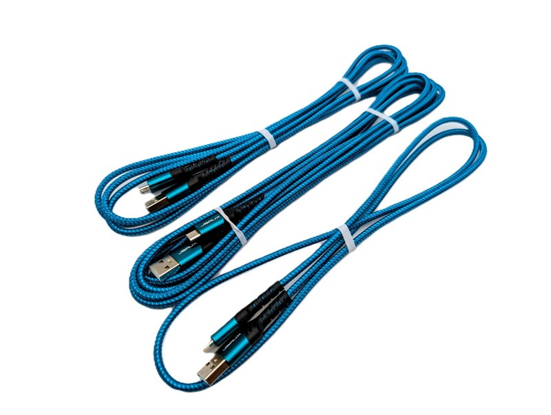 JSAUX Micro‑USB Cable 3‑Pack – Blue Braided (3.3ft + 6.6ft + 10ft) gallery