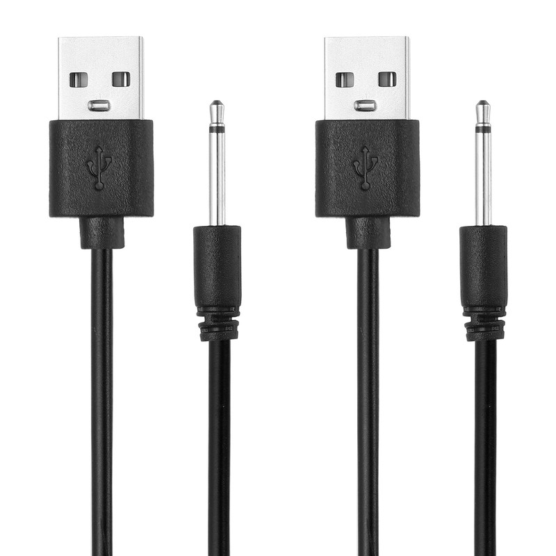 2Pcs 2.6FT DC Charging Cable, USB to DC Power Cable 2.5mm l 18mm, Black