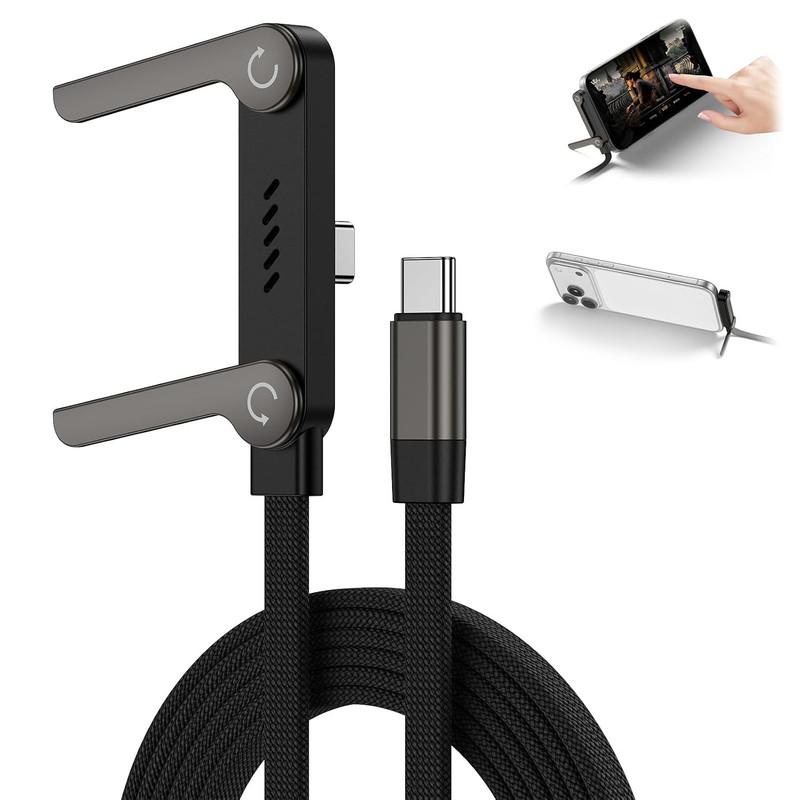 240W USB C to USB C Charging Cable, 5FT Right Angle Fast Charge Cord with Built- gallery
