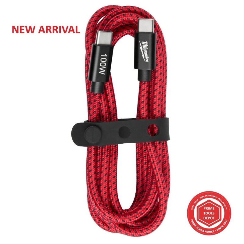 Milwaukee 100W 6 Ft USB-C Cable 48-59-2848 Fast Charging Heavy Duty Braided Cabl