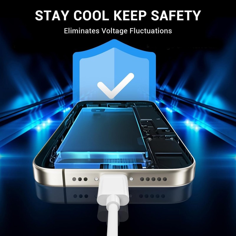 2 Pack 6.6ft 60W Fast Charging USB C to Type C Cable White Charger Cord Lead gallery