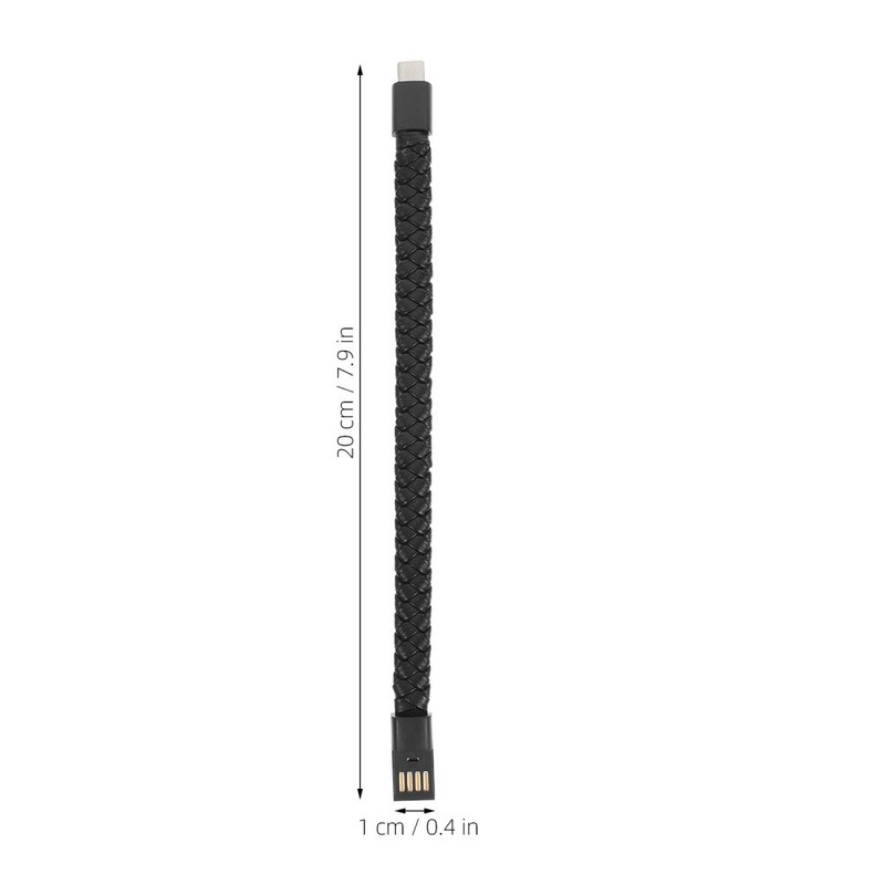 20 Cm Usb Cable Black Bracelet Charging Fast Charge Heat Shielded gallery