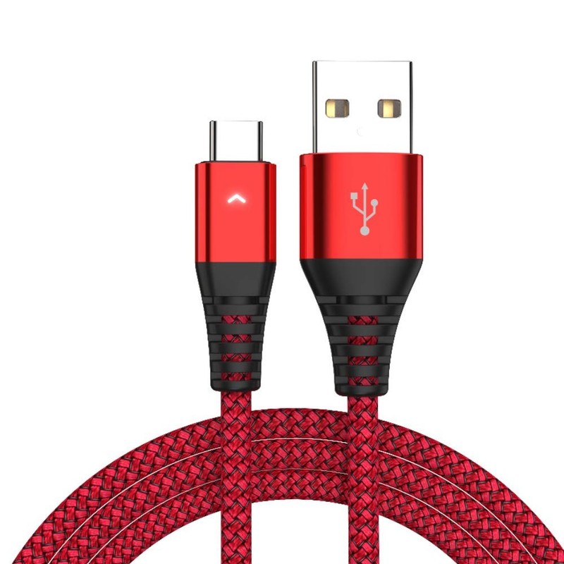 1ft Short Nylon Braided USB Type C Cable A 2.0 to USB C Fast Charging Cord