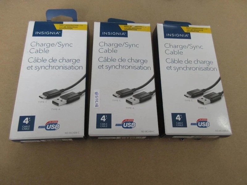 Lot of 3 Insignia 4ft. USB C Charge/Sync Cable NS-MCAB4-C gallery