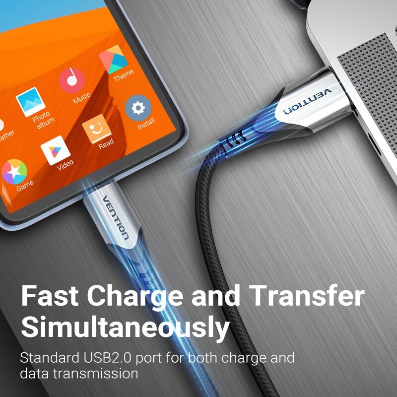 2 Pack Micro USB Cable 3A Nylon Fast Charging USB Cable for Xiaomi Samsung HTC gallery