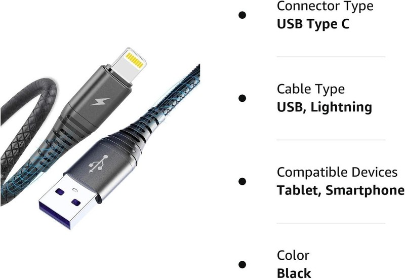 2pk Apple iPhone / iPad 6 FT LIGHTNING/USB Charging Cable, MFi Certified, NEW! gallery