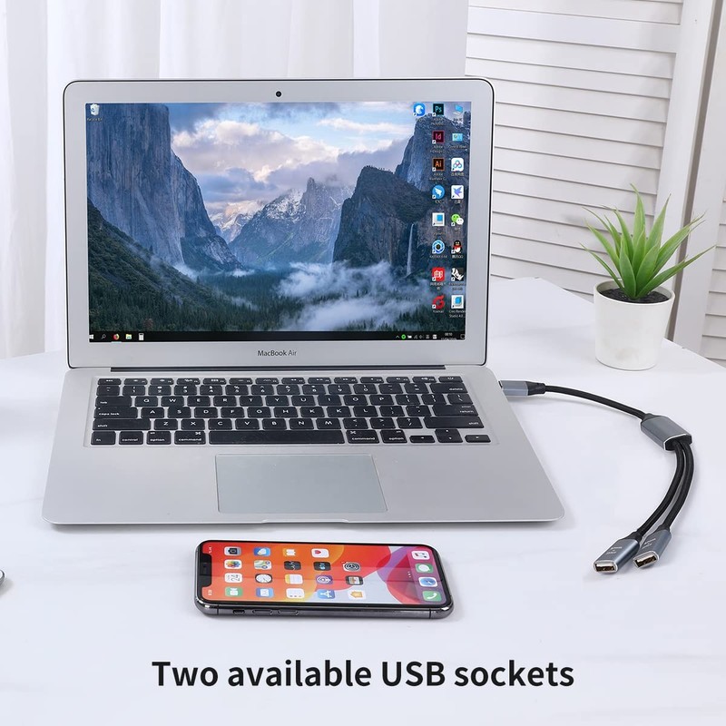 USB 3.0 Splitter Y Cable 3Ft, USB 1 to 2 Female Connector, Data and Charger P... gallery
