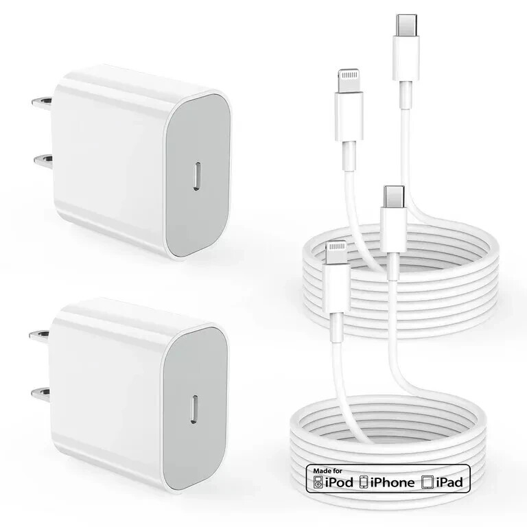2PCS 20W C-L Charger with 2-Pack Fast Charger Compatible with iPhone 14/13/12/11