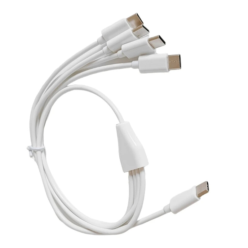 4-Way USB Charging Cable, Portable 1 in 4 Out Multi-port Charge Cord USB