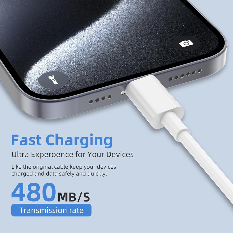 USB C to USB C Cable, 60W [3FT+6FT] for Iphone 17 16 15 Fast Charger Cord, 2Pack gallery