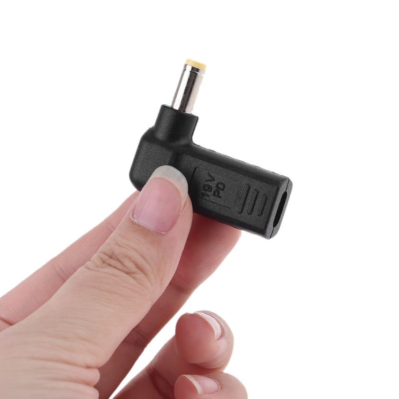 Right Angle DC Power Adapter Type-C Female to 5.5x2.5mm Male Plug Adapter gallery