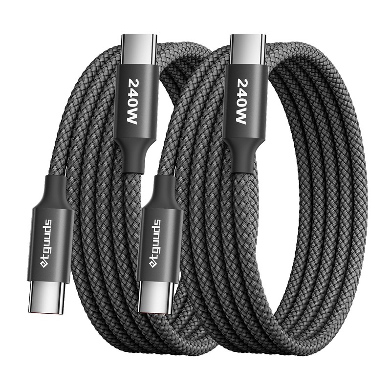 240W USB C to USB C Cable 6ft, 2-Pack C to C Cable Fast Charging