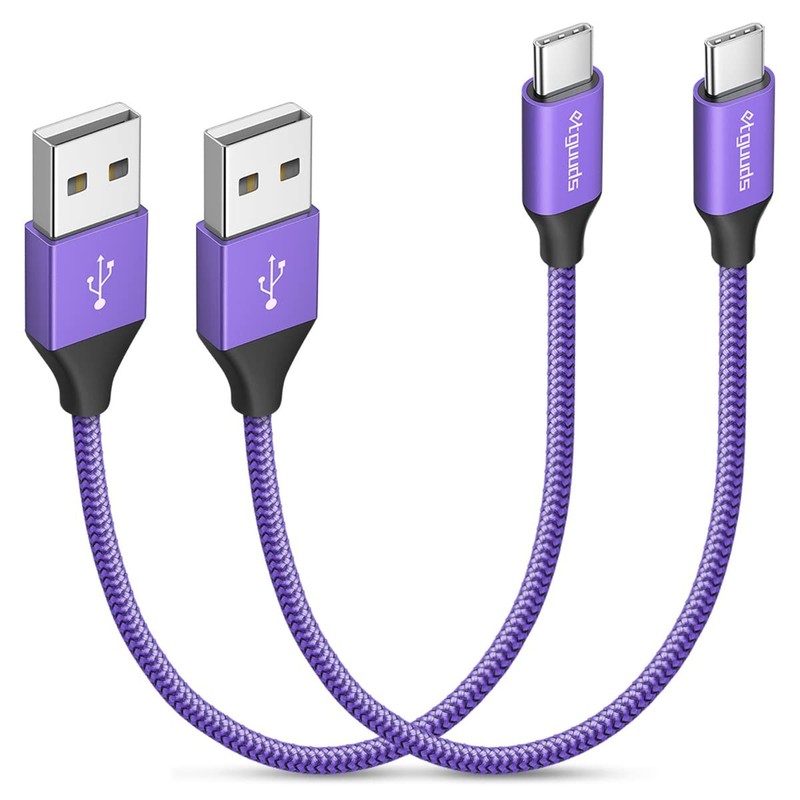 etguuds USB to USB C Cable 1ft, 2-Pack USB A to Type C Charger Cord Fast Char…