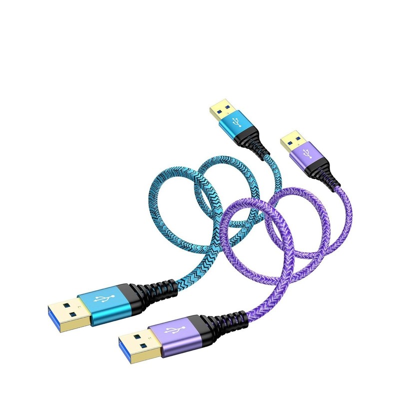 ANDHOT USB Cable Male to Male 2-Pack Braided 6ft USB to USB Cable Type …