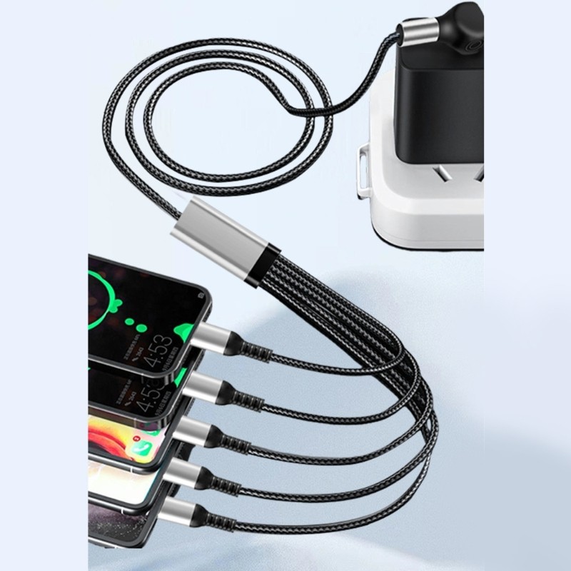 150cm Splitter Cord Multi Charging Data Cable 66W USB Fast Charging Cord gallery