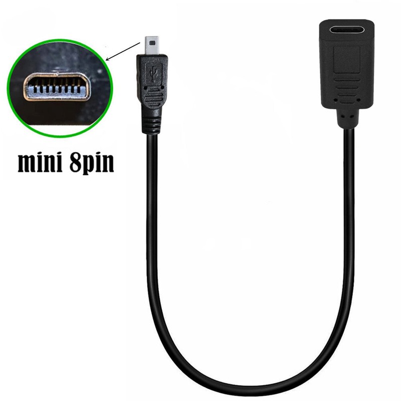 USB Type C 3.1 / Mini / Micro 5 Pin Female to Mini 8 PIN Male Data Power Cable
