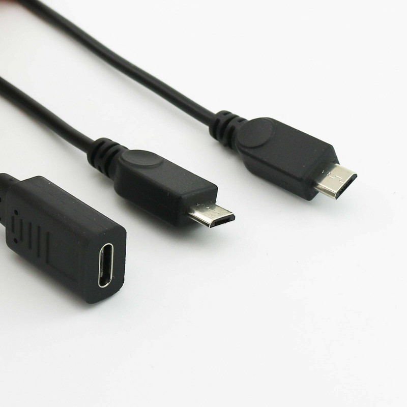 USB 2.0 Type C Female to Dual Micro USB Male Splitter Cable 2x Micro USB Spliter gallery