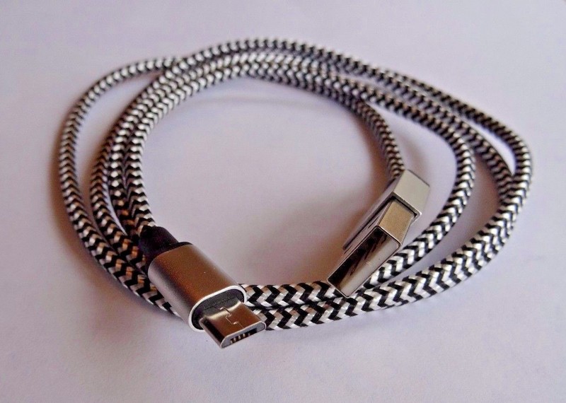 2PCS GRAY micro USB 1M 3FT Alum Fabric Micro Date Sync Charger Cord 4 Android gallery