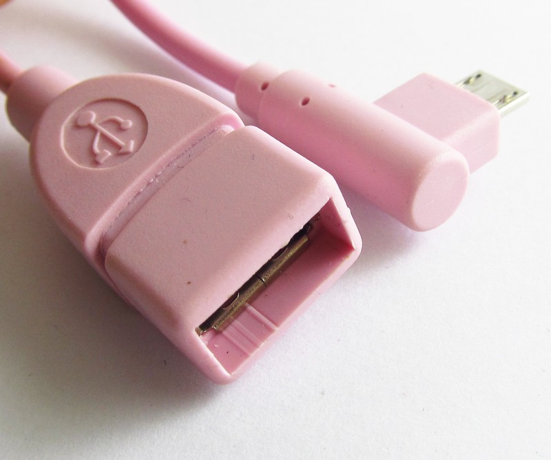 1pc Pink Right angle USB 2.0 Female to Micro USB Male OTG Host Cable Adapter gallery