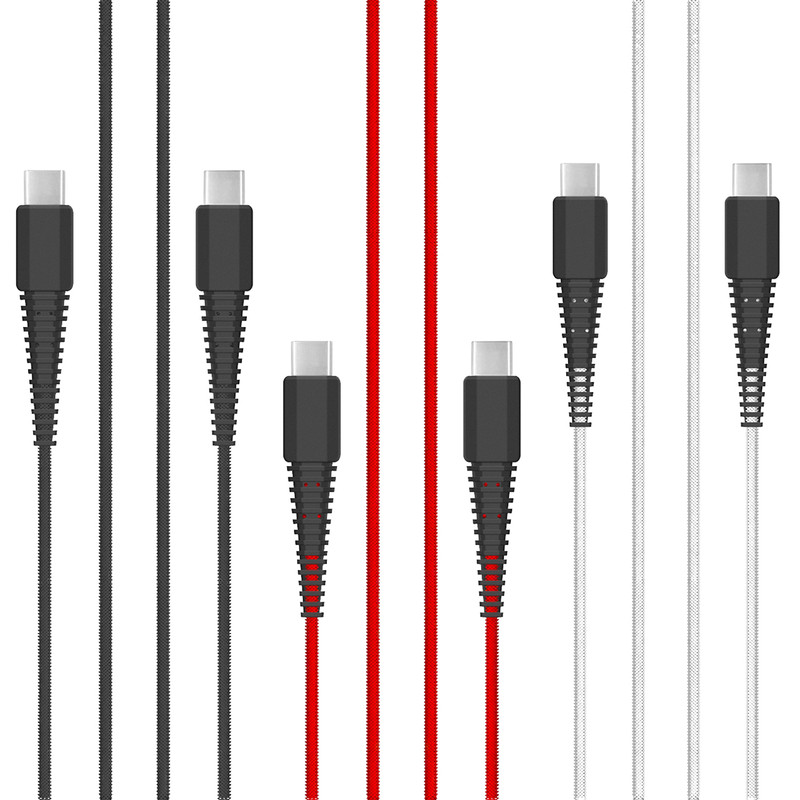 10Ft USB C to USB C Cable Type C Nylon Braided Data Sync Charger For Samsung/LG
